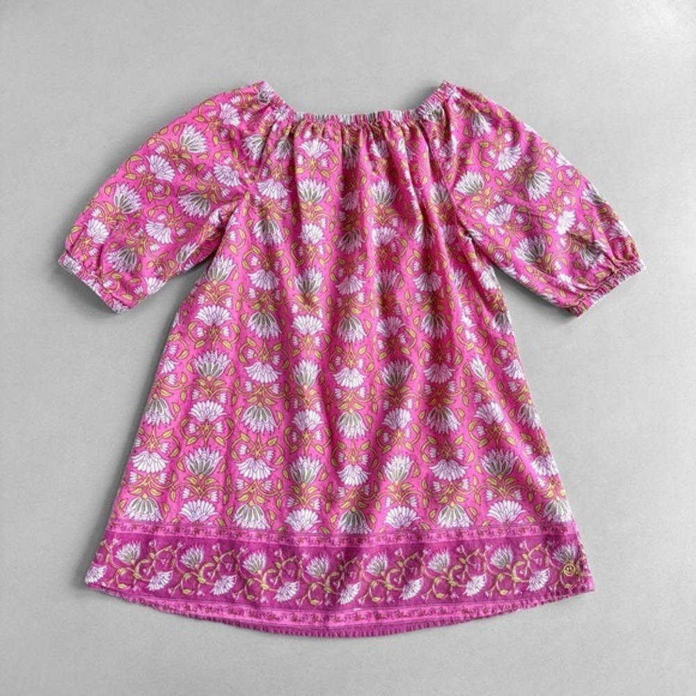 Happy by Pink Chicken Pink Floral Peasant Dress Boho India Girls size 6 years